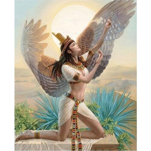 Full square round drill 5d diy diamond painting Egyptian woman Angel wings Diamond embroidery Mosaic Pictures By Numbers L902