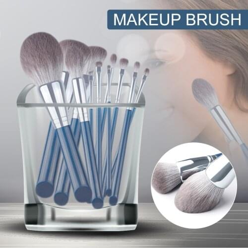 Makeup brush-The Sky Blue 11pcs super soft fiber makeup brushes set-high quality face&eye cosmetic pens-synthetic hair