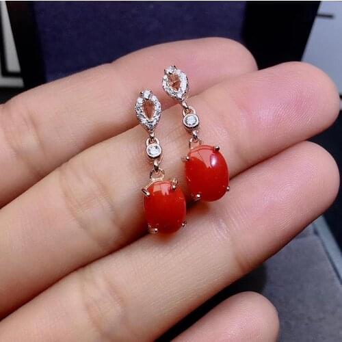 KJJEAXCMY fine jewelry natural coral925 sterling silver women earrings new Ear Studs support test exquisite