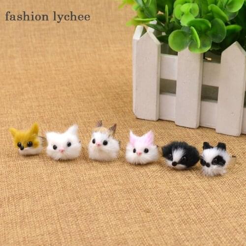 Fashion lychee 1 Pc Multi Color Cute Faux Fur Furry Ring Animals Adjustable Finger Ring Women Jewelry Gift Random Color