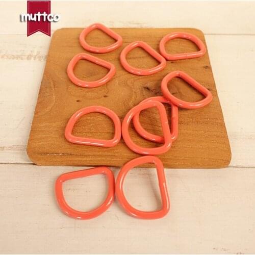 Red orange metal D ring DIY for Dog Collar 2.5cm Connection alloy Buckles DIY Semi Ring Webbing Clasp Clip CDK-25R