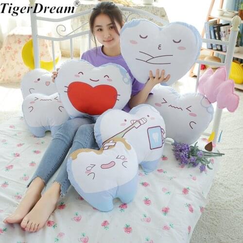 Creative Care For Teeth Expression Pillow PP Cotton Stuffed Sleeping Plush Toy Sofa Decoration Pillows Office Cushions 6 Style