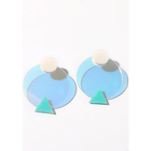 Circle Triangle Square Cute Transparent Fashion Stud Earring Summer Casual Jewelry
