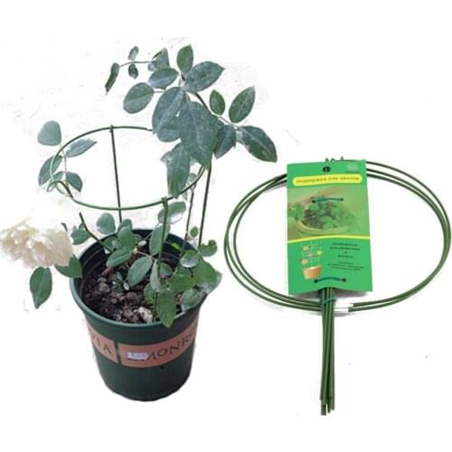 Metal Garden DIY Plant Support Frame Stake Ring Peony Herbaceous Plant Flower Stand Artificial Climbing Trellis Garden Decor