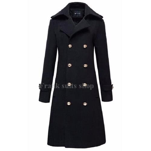2017 Custom-made Men Winter Jacket SlimTrench Long Coat Men Wool overcoat Fashion Lapel