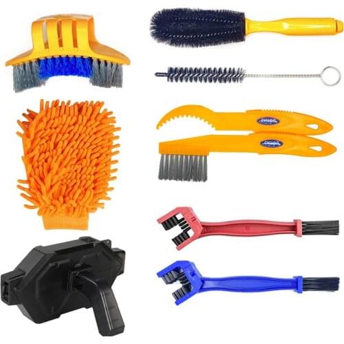 Bike Chain Cleaner Bicycle Chain Cleaning Cleaning Kit Moto Scrubber Brush Machine Accessories Tools for BMX, Road, Motorcycle