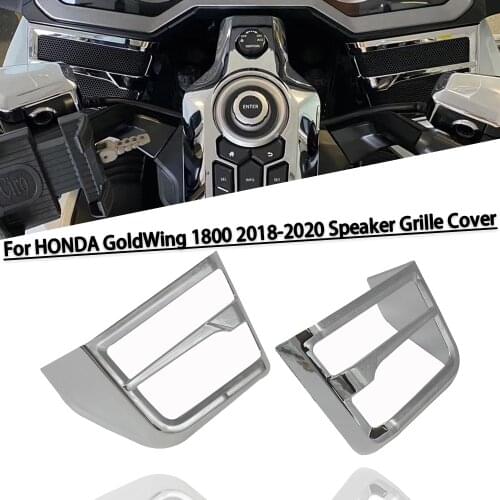 Motorcycle Front Chrome-Plated Speaker Grille Cover For HONDA GoldWing 1800 F6B GL 1800 2018- Horn Decorative Parts Grille Cover