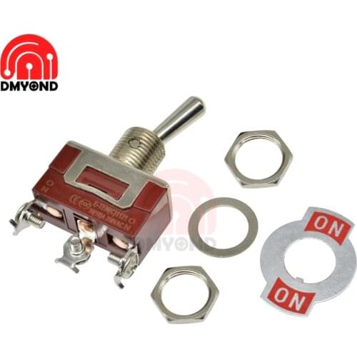 12mm Toggle Switch S Double Throw SPDT ON-OFF 250V 16A 1/4 Inch Mounting 29*14.6MM 2Positions 3Pins