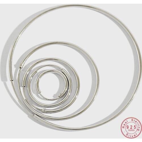 925 Sterling Silver Korean Version Simple Round Stud Earrings For Women Temperament Sexy Bar Party Jewelry Girlfriend Gift