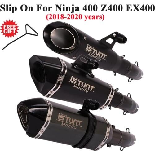 Slip On For Kawasaki Ninja 400 Ninja400 Z400 EX400 Motorcycle GP Exhaust Escape Modified Middle Tube Link Pipe Muffler DB Killer
