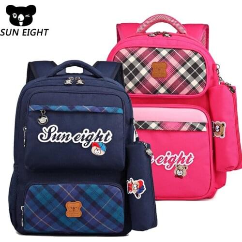 SUN EIGHT School Bags For Teenage Girls Nylon Children Backpacks Preppy Style School Girl Student SchoolBag Mochila Bolsas Bags