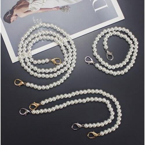 Pearl Bag Chain Hand-woven Bag Slant Bag with Pearl Bag Belt Handbag Accessories Single Shoulder Bag Chain