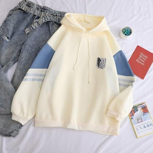 Japanese Manga Attack On Titan Shield Printed Hoodies Sweatshirt Men/women Pullover Autumn Winter Fashion Kawaii Clothes