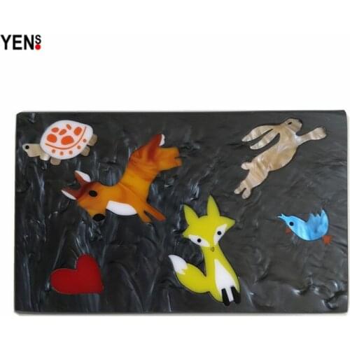 Women New Wallet Brand Fashion Acrylic Luxury Evening Bag Elegant Animal Print Cartoon Handbag Lady Party Prom Bag Casual Clutch