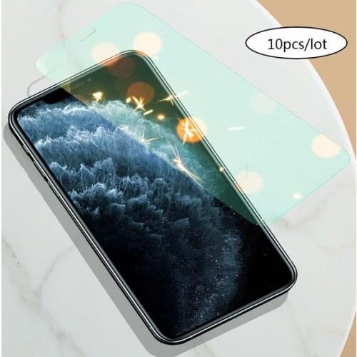 10Pcs Anti-Green Light 9H Glass Screen Protector For 11 Pro X XR XS Max SE 2020 Green Glass On For i6s i7 i8 Plus Film