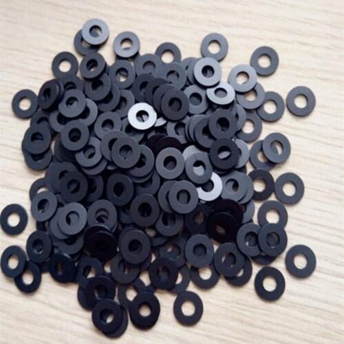 100pcs M1 thickness 0.2 mm High Precision Black Color Polyslider Graphite Nylon Flat Washer