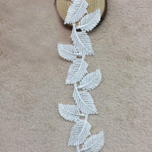 15yards Elegant leaf pattern Lace Trims for DIY Water Soluble Polyester Lace Garment embellishment accessories