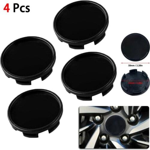 4pcs 56 58mm Car Wheel Center Hub Cap Modified C5060K58 1GD601149 Black Universal