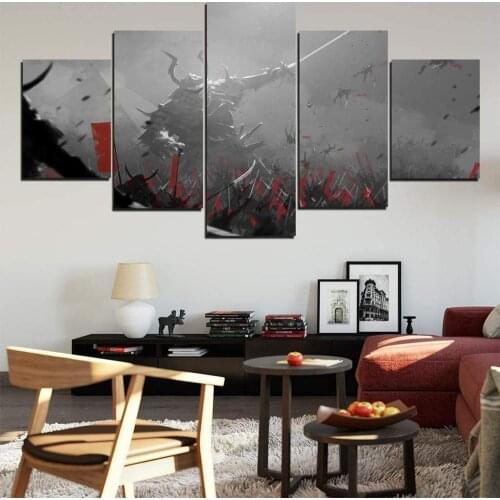 5 Piece Wall Art Canvas Anime Manga Figure Samurai Pictures And Posters Modern Living Home Decor Bedroom Decoration Paintings