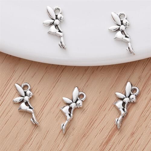 150pcs(19*8mm) Vintage Fairy Elf Charm fit for pandora style Bracelets Necklace Pendant DIY Metal Jewelry Making