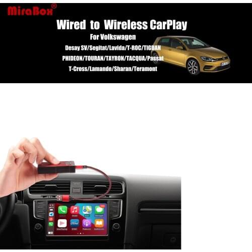 MiraBox Wireless Apple Carplay USB Dongle CarPlay USB Adapter for Volkswagen Desay SV/Segitat/Lavida/T-ROC/TIGUAN/TOURAN