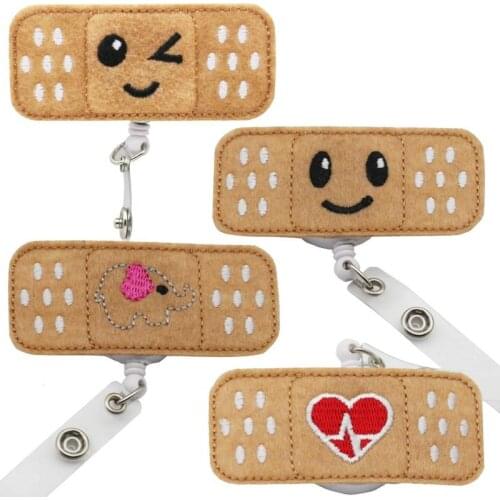 1PCS Nurses Badge Reel Badge Holder Clip Retractable ID Badge Holder with Alligator Clip Smile Face Name Holder Badge Holder