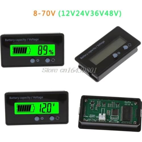 12V 24V 36V 48V New LCD Acid Lead Lithium Battery Capacity Indicator Digital Voltmeter Voltage Tester S08 Wholesale&DropShip