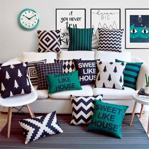 Decorative Throw Pillow Case Cover Geometric Geometry Cushion Cover Stripe Polyester Cushion Cover For Sofa Home Almofadas