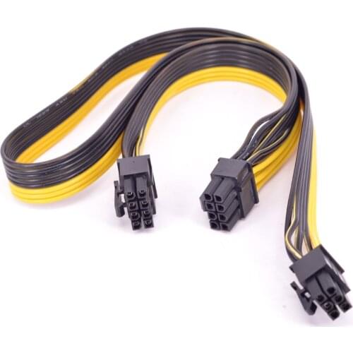 PCI-e 6 Pin to 2 Ports 6+2 Pin 8 Pin GPU 6Pin to 8pin Power Supply Cable for Cooler Master Silent Pro Gold 1200W Modular PSU