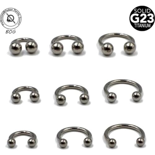 1PC G23 Solid Titanium Circular Barbell Horseshoe Ring Nose Hoop Ear Cartilage Tragus Piercing Labret Ring Nipple Ring Piercing