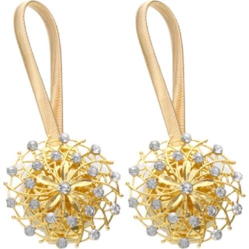 Magnetic Rope Curtains Tieback Europe Style Crystal Flower Retractable Curtain Clips Cortinas Holdbacks Tiebacks For Home Decor