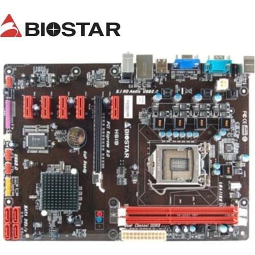 H61 H81 B250 ETH BTC PRO 6GPU 6PCIE For BIOSTAR H61B Used mining Motherboard LGA 1155 i7 i5 i3 DDR3 PCI-E 3.0 Mainboard