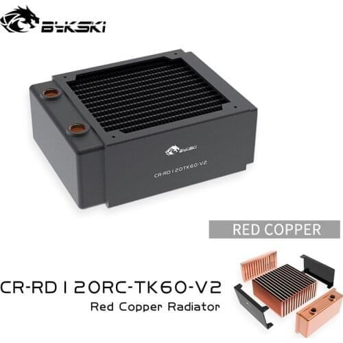Bykski 120mm Copper Radiator RC Series High-performance Heat Dissipation 60mm Thickness for 12cm Fan Cooler, CR-RD120RC-TK60-V2