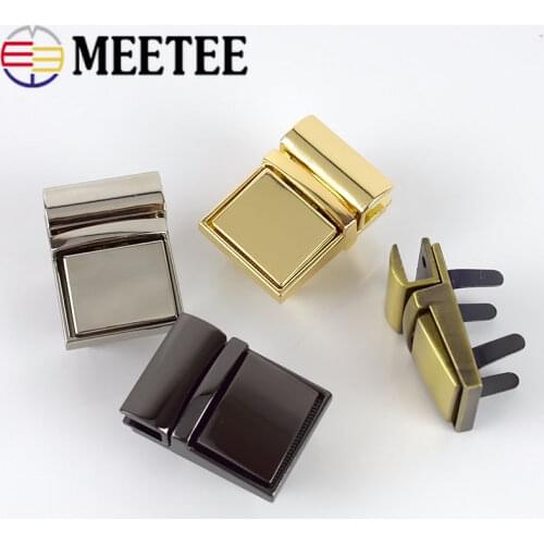Meetee 2/5pcs 38X28mm Metal Bag Clasp Handbags Twist Lock Switch Latch Padlock Buckles DIY Hardware Decoration Accessories E6-5