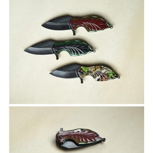 Leaf-shaped mini knife, all-steel outdoor folding knife, EDC portable key knife, creative leaf knife, portable knife