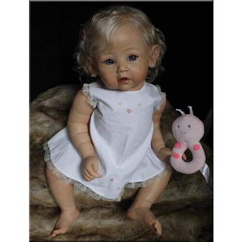 60 CM 3D-Paint Skin Soft Silicone Reborn Baby For Girl Cloth Body Realistic Blond Hair Princess Toddler Art Doll with Vascular