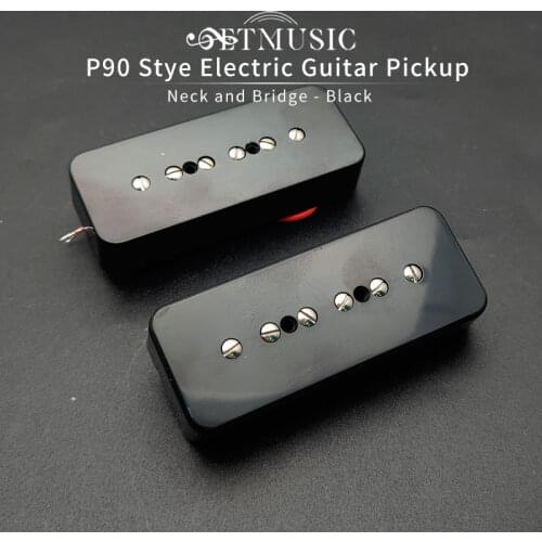 Set of Soapbar P90 P 90 Pickup Guitar Neck & Bridge Pickups Black Guitar Parts and Accessories