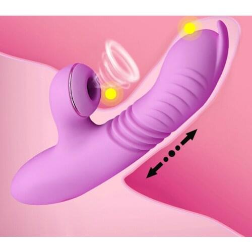 Heating Rabbit Vibrator Automatic Telescopic Dildo Vibrator Clitoris Sucking Orgasm Stimulate Sex Toy For Women Masturbator Gift