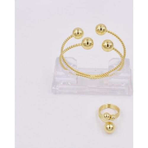 NEW High Quality Ltaly 750 Gold color Jewelry Set For Women african beads fashion Bracelet Ring jewelry NEW High Quality Ltaly 7