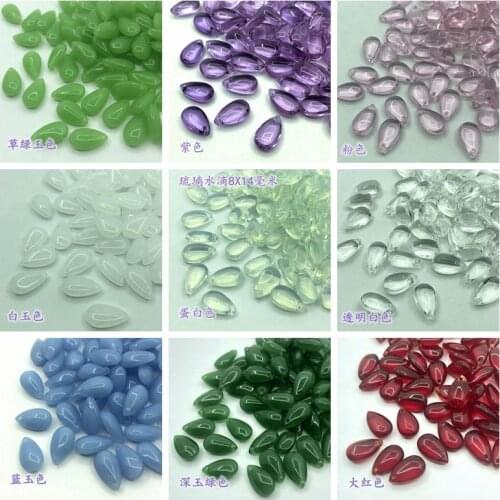 Popular Glass Mix Color Tear Drop Beads 14*8mm Loose Glaze DIY Jewelry Accessory 20 pieces y15767