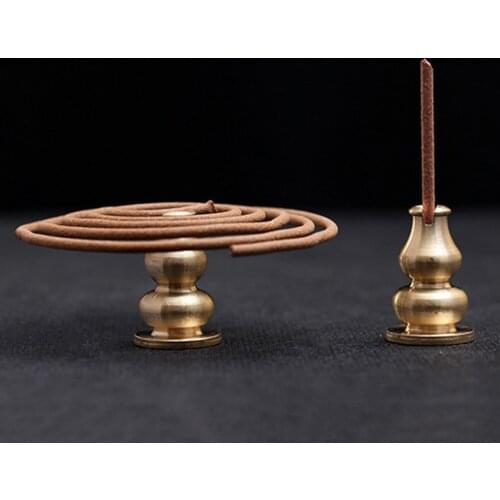 Portable Alloy Copper Incense Holder Can Be Fixed Incense Sticks And Coil Incense Burner Censer High Incense Plug 1PC