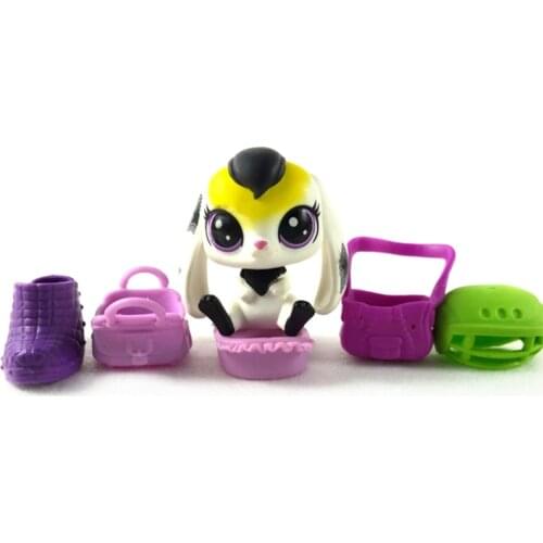 Rare cute pet shop old animal LPS toy standing original kitten purple cat collection figures toys for children