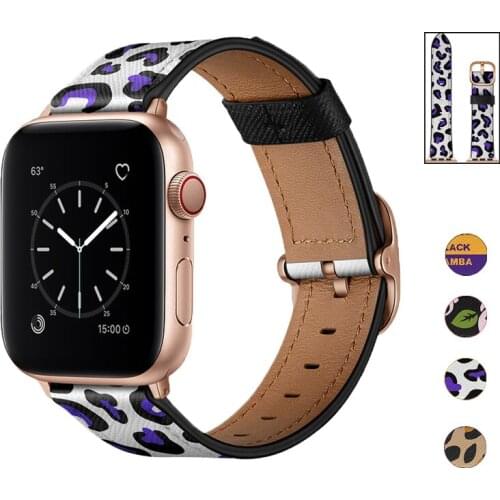 Cow Leather Strap for Apple Watch band 6 SE/44mm 42mm Original watchband Bracelet for iwatch Series 5 4 3 2/40mm 38mm belt