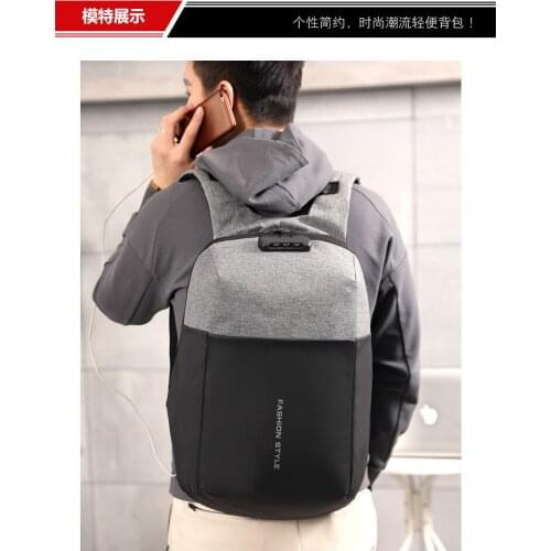 Anti-theft backpack outdoor mens 15.6-inch computer backpack stitching business backpack travel bag