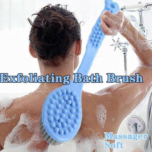 Long Handle Bath Brush Back Body Skin Cleaning Brushes Exfoliating Scrub Massager Bathroom Shower Back Spa Feet Rubbing Tool