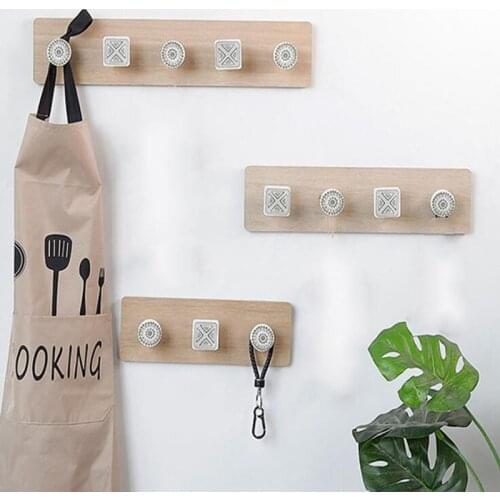 Nordic Wood Coat Hanger Wall Hook Home Decorative Coat Hangers Key Holder Wall Coat Hooks Key Hanger Wall Shelf