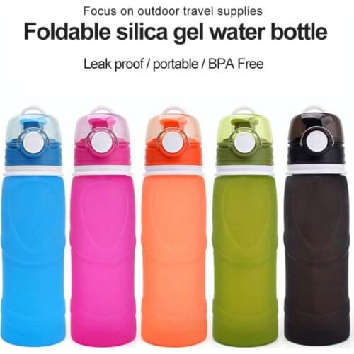 750ML Collapsible Water Bottle Portable Silicone Drink Bottle Outdoor Sport Water Bottles Traveling Drinkware Botella De Agua SD
