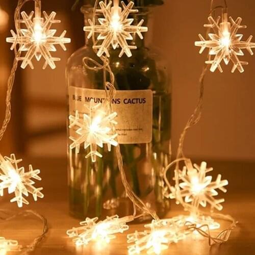 LED Lights Snowflake Christmas Tree Light String Home Decor Christmas Decoration Small Lantern Party Lighting Decoration
