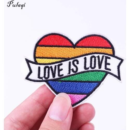 Gay Pride LGBT Embroidered Patches On Clothes Rainbow Clothing Thermoadhesive Patches For Clothes Fusible Patch Applique Badge