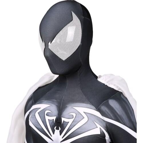 UNLIMIT SYMBIOTE Big Eyes With Cape Cosplay Costume Hallowen Costume Boys Men Superhero Zentai Disfraces Para Halloween Costume